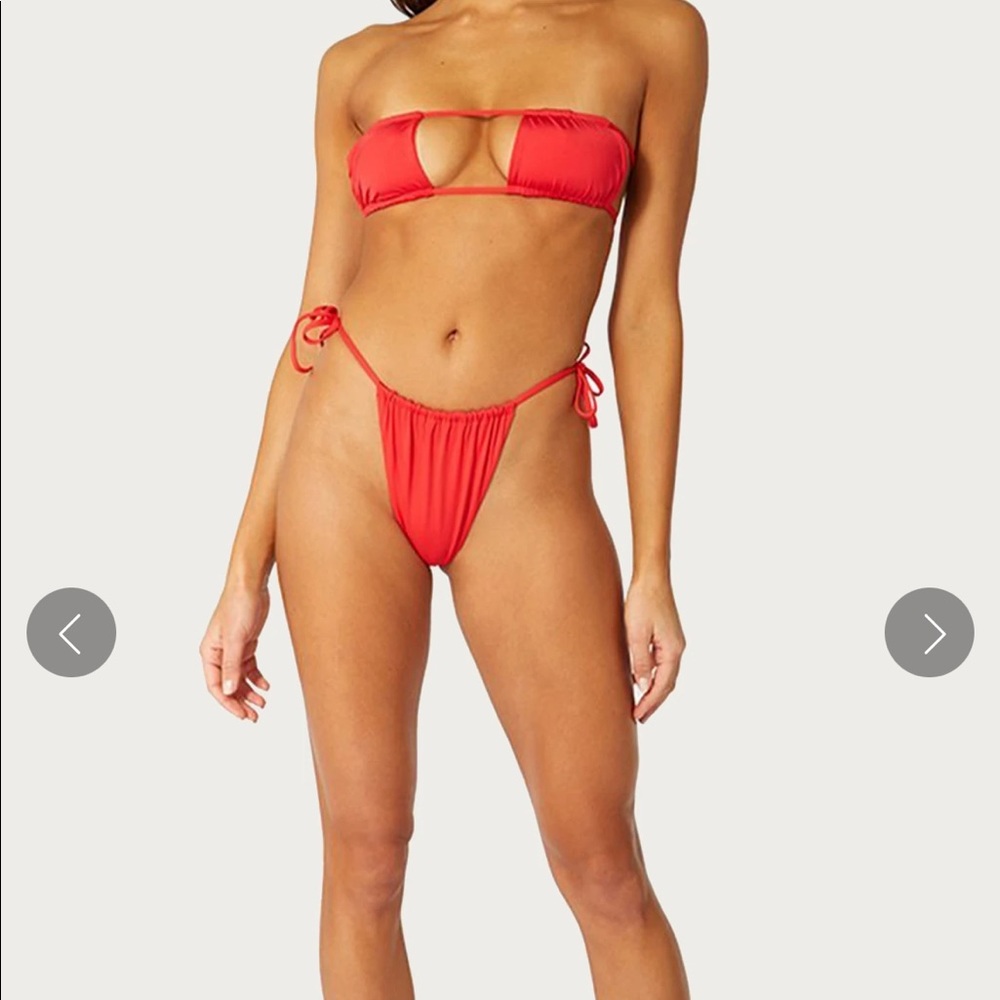 WeWoreWhat Ruched String Bikini Bottom